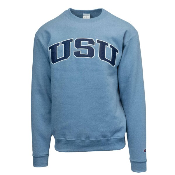 Champion USU Powerblend Fleece Crew Sweatshirt Blue
